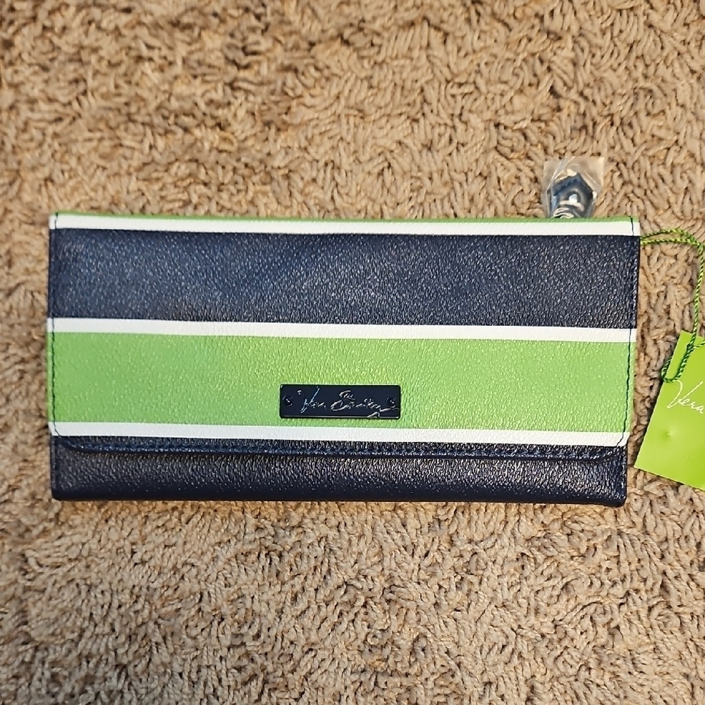Vera Bradley Trifold Wallet In Lucky Stripe